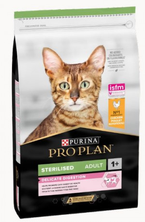 PRO PLAN STERILISED Adult Cat OPTIDIGEST Chicken - sausā barība kaķiem 10kg