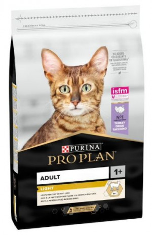 PRO PLAN LIGHT Cat Adult - sausā barība kaķiem ar lieko svaru 10kg