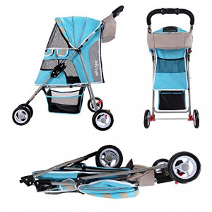 Innopet Matte Edition Stripes Pet Stroller Ocean Blue ratiņi 80 x 44 x 90 cm