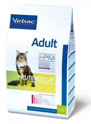 VIRBAC HPM Cat Adult Neutered - sausā barība kaķiem 7kg