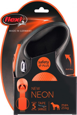 Flexi New Neon M 5m (lenta) oranža
