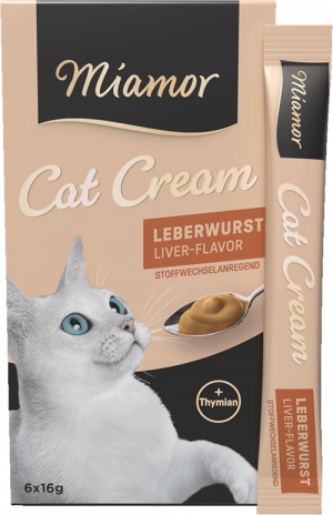 Miamor Cat Snack Cream gardums kaķiem vielmaiņas stimulēšanai 6x16g