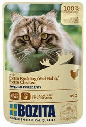 Bozita Feline Extra Chicken - vista želejā 6x85g