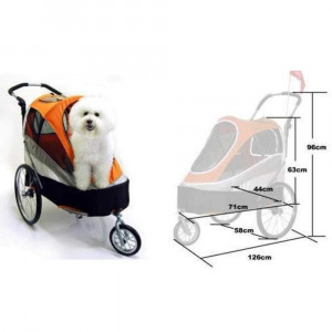 Innopet Sporty Dog Trailer Orange/Grey ratiņi