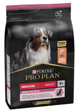 PRO PLAN Medium Adult Dog Sensitive Skin OptiDerma - sausā barība suņiem ar jutīgu ādu 3kg