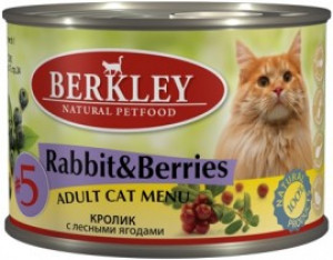 Berkley #5 Adult Cat Rabbit & Berries 6 x 200g CENA NORĀDĪTA PAR 1GB