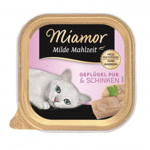 MIAMOR Milde Mahlzeit Poultry Pure&Ham 100g - ar mājputnu gaļu un šķiņķi