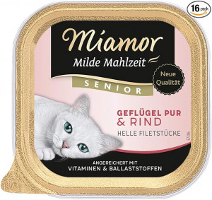 MIAMOR Milde Mahlzeit Senior Poultry Pure&Beef 100g - ar mājputnu un liellopu gaļu