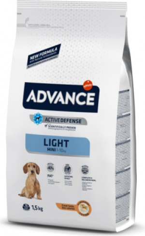 ADVANCE DOG MINI LIGHT sausā barība suņiem 1.5kg