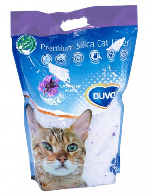 Duvo+ Silica Cat Litter Scent Lavender - smiltis kaķu tualetei, ar lavandas aromātu 5L 3+1gab. DĀVANĀ