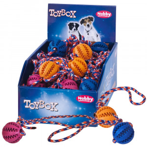 Nobby Dental rubber ball with rope - gumijas bumba ar virvi