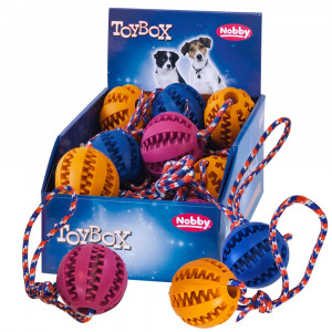 Nobby Dental rubber ball with rope - gumijas bumba ar virvi