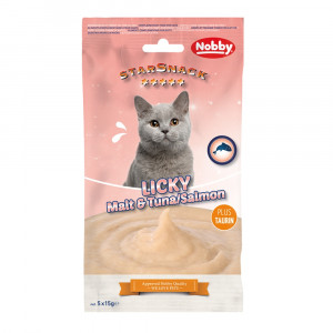 Nobby Krēms kaķiem StarSnack LICKY Malt&Tuna/Salmon - ar tunci un lasi