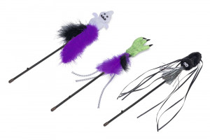 Beeztees Rotaļlieta kaķiem - makšķere Halloween Fish Rod Freaky 1gab.