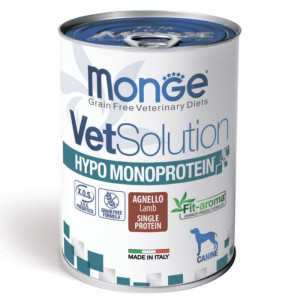 MONGE VetSolution HYPOMONOPROTEIN ar jēru - konservi suņiem 6 x 400g