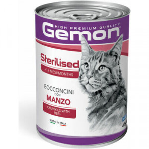 GEMON Cat chunkies Sterilized ar liellopu 415 g