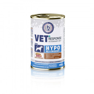 VET Response wet dog food Veterinary Diet Hypoallergenic - konservi suņiem, pīle 400g