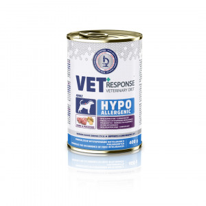 VET Response wet dog food Veterinary Diet Hypoallergenic - konservi suņiem, cūkgaļa 400g