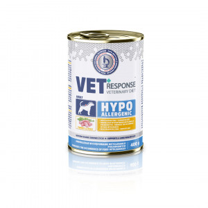 VET Response wet dog food Veterinary Diet Hypoallergenic - konservi suņiem, tītars 400g