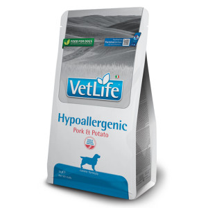 FARMINA VET LIFE Dog HYPOALLERGENIC PORK&POTATO - sausā barība suņiem 12kg