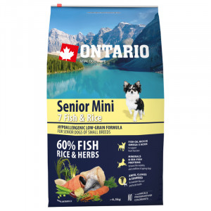 Sausā barība suņiem - Ontario Dog Senior Mini Fish and Rice, 6.5 kg