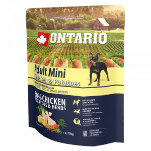 Sausā barība suņiem - Ontario Dog Adult Mini Chicken and Potatoes, 0,75kg