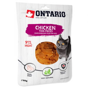 Gardumi kaķiem : Ontario Cat Chicken Thin Pieces 50g x 3