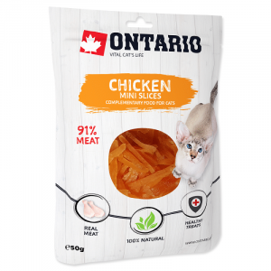 Gardumi kaķiem : Ontario Cat Mini Chicken Slices 50g x 3