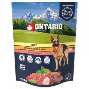 Konservi suņiem - Ontario Dog Beef with vegetable in broth 300g