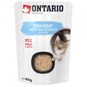 Konservi kaķēniem – Ontario Soup Kitten Tuna, 40 g x 6