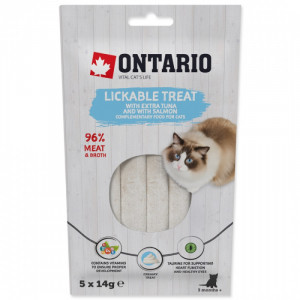 Gardums kaķiem – Ontario Lickable Treats with Tuna and Salmon, 5 x 14 g