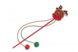 Beeztees Christmas Cat fishing rod Reindeer - makšķere kaķiem