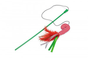 Beeztees Christmas fishing rod Candy Cane - makšķere kaķiem