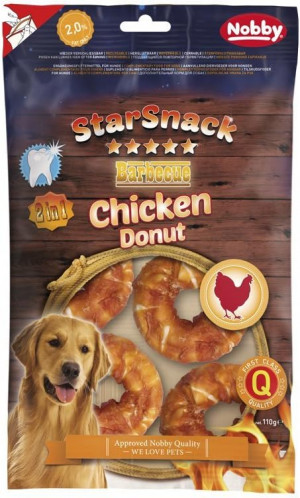 Nobby StarSnack Barbecue Chicken Donut 110g, iepak. 5gb.