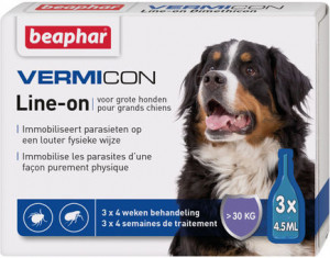 Beaphar IMMO SHIELD LINE-ON DOG "L"  ar demetikonu pret parazītiem lieliem suņiem 3gb x 4.5ml