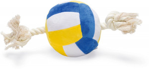 Beeztees rotaļlieta suņiem plīša Volejbola bumba ar virvi 27cm