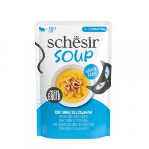 Schesir Zupa Tuncis un kalmārs 6x40g Cena norādīta par 1gb. un ir spēkā pasūtot 6gb