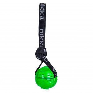 RUKKA rotaļlieta GEL BALL WITH ROPE - mīksta želejas bumba ar virvi zaļa
