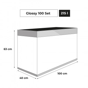 Akvārijs  Aquael AQUARIUM SET GLOSSY ST 100 D&N GRAY