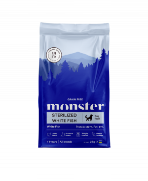 Monster Dog Grain Free Strerilized White Fish 2kg
