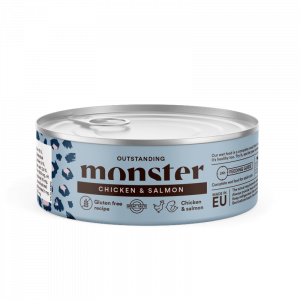 Monster Cat Adult Multi Protein Chicken & Salmon 6x100g