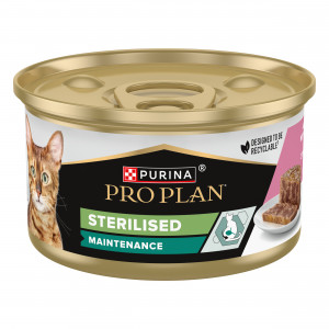 PRO PLAN STERIL konservi kaķiem ar tunci un lasi 85g x 6