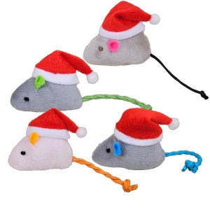 Nobby Xmas plīša pele ar kaķumētru 1gab.