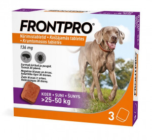 FRONTPRO 136MG KOŠĻ TABL SUŅIEM (>25-50KG) XL N1 (1 tabletes)