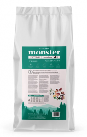 Monster Dog Grain Free Puppy S/M Lamb&Duck 17kg