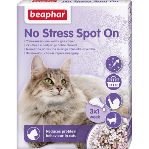 Beaphar No Stress spot on cat Nomierinoši pilieni kaķiem ar baldriānas ekstraktu,  3 pipetes
