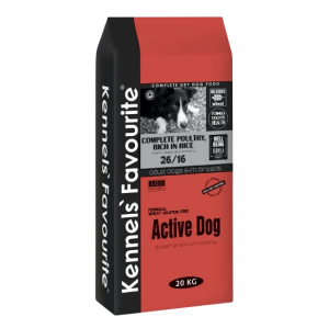 Favourite Active Dog 20kg Cena norādīta par 1 gb. un ir spēkā pasūtot 3 gb.